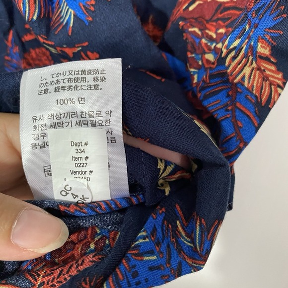 Eddie Bauer Men's Short Sleeve Button-Up Shirt XL Hawaiian Blue 100%‎ Cotton - Picture 5 of 5